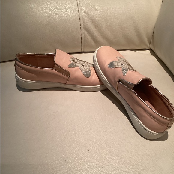 Michael Kors pink MK perforated slip on sneakers VGUC size 13 - Picture 2 of 10